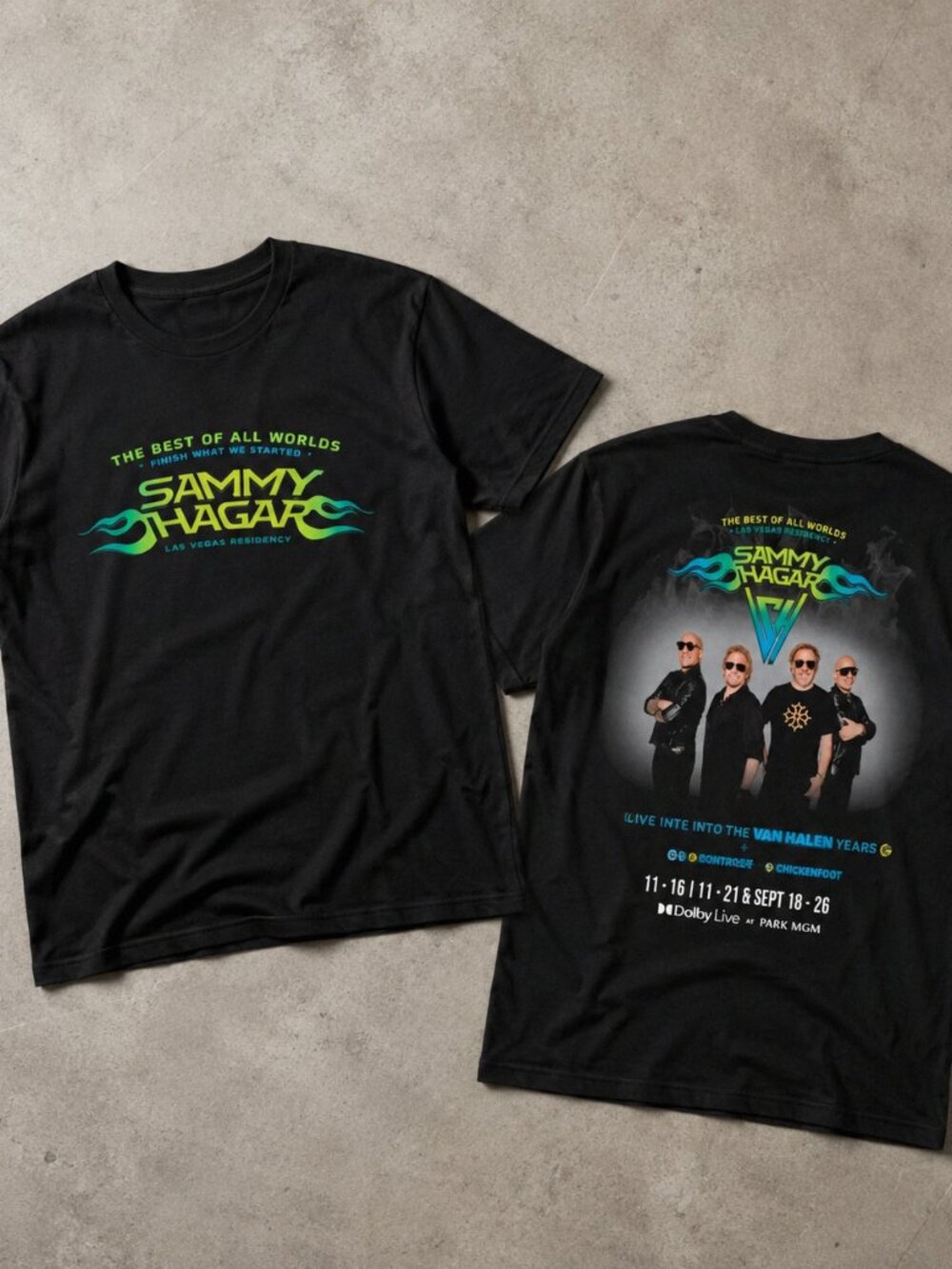 Sammy Hagar Best Of All Worlds Las Vegas Residency 2026 Double Sided T-Shirt